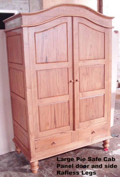 Pie Safe Cabinet Large Panel Door & Side Rafless Legs